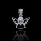 USA Angel Design Zirconia Hollow Light 925 Silver Pendants For Lady / Girls