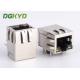 Surface mount shielded right angle ethernet rj45 connector 100 BASE - TX Y/G LED