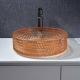 Diamond Round Wash Hand Basin Amber Color Glass Bowl Bathroom Sink