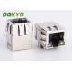 Single Rj45 Ethernet Jack Integrated Transformer / Common Mode Choke , Og/Y Led