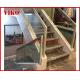 Double Steel Plate Staircase VK33S Marble Tread，Beech Tread , Carbon Steel Stringer,Stainless Steel, Power Coated,，