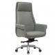 Gray PU Leather Revolving Chair Ergonomic Swivel Office Chair