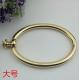 Unique fashion handbag hardware light gold metal circle handle for tote bag