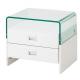 hot sale modern glass top nightstand with two drawers #25