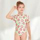 Strawberry Printed Girls Swimming Suits Cute Zipper Children'S One Piece Swimsuit