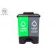 40l Double Green / Blue Plastic Rubbish Bins Recycling Cardboard Disposal With Pedal
