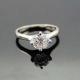 925 Sterling Silver Engagement Ring with CZ Diamonds (F31)