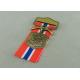 Zinc Alloy Military Awards Medals , 3D Die Casting Short Ribbon Medallions