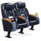 Steel Legs Wooden Armrest Genuine Leather Theater Seating Chairs With Cup Holder XJ-6878