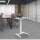 Custom White Wooden Pneumatic Desk With Gas Lift And Adjustable Height