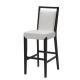 Beech wood frame white pu/leather upholstery wooden barstool/counter stool
