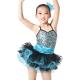 Endearing Dance Competition Wear Sweetheart Bodice Blue Short Dresses , Neck Collar Bodice Layered Frill Dress