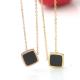 Black shell necklace, Stainless Steel Jewelry, Rhombus Shape Necklace women