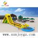 Giraffe Theme Water Slide Inflatable Cartoon Long Water Games  Park For Outdoor Activity