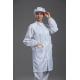 Resuable Anti Static ESD cleanroom labcoat  white color with conductive fiber suitable for hospital