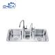Stainless Steel Corner Sink Press Kitchen Sink Triple Bowl Kitchen Sink With Faucet