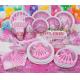 Fantasy girl theme kids disposable paper cups + plates party pack birthday Party Decoration Set party supplies