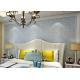 Soundproof Removable European Style Wallpaper , Blue 3d Silver Wallpaper