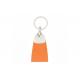 Orange Color PU Leather Key Chains Sewing Personalized Custom Key Holder