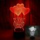 New Happy Birthday Romantic Valentine Heart 3D night Light gift Creative Touch Desktop 3D Table Lamp