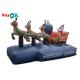 2.5m 7.5ft Inflatable Holiday Decorations Xmas Santa Claus Three Reindeer Pull Carts