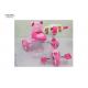 Age 3 Kid Riding Tricycle Loaded 25kg Pink Plastic Trike With Flashing Pedal