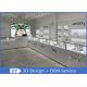 Glossy Pure White Wooden Glass Store Jewelry Display Cases For Shopping Mall