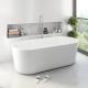 Oval Shape Fresh Pure Acrylic Sheet Free Standing Bathtub With Center Drain Placement