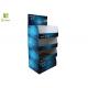 Blue Cardboard Floor Display Shelves Three Tier For Electronic Products
