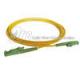 Green Boot 3.0mm SMF Type Fiber Optic Patch Cord PVC Yellow Jacket