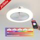 19 Enclosed Ceiling Fan With Led Light And Remote Control Flush Mount Dc Motor