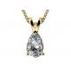 Pear Cut 0.84ct 14k Gold Necklaces With 8×5mm Vintage Pendant