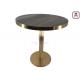 Round Shape Wood Grain Plywood with Golden Seam Dining Table