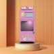 Pink Automatic Cotton Candy Vending Machine Wireless Remote Smart Cotton Candy Maker