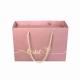 Matte Laminated Pink Shopping Printed Paper Gift Bags Custom Logo With Ribbon Handle