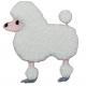 Chenille Poodle Applique Patch - White Dog, Canine Badge 2-5/8 (Iron on)