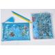 Clear Sewing PVC Cosmetic Bag Blue Star Glitter Plastic Makeup Pouch With