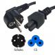European Black Mickey Mouse Power Cord CEE 7 / 7 to IEC C5 for Laptop