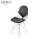 Iron Black Metal Frame Dining Chairs PU Leather Garden Comfy Indoor Outdoor
