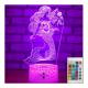 Portable Acrylic Mermaid 3D Lamp RGB LED 16 Colors Smart Touch