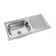 Above Counter Big Basin SS Kitchen Sink With Single Drainboard