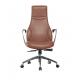 Leather Swivel Modern Executive Chairs Synthetic Ergonomics 4D Padding For School