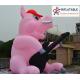 outdoor inflatable big pig playing guita model for sale