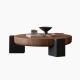 Natural Oak Coffee Table Customized Round Coffee Table With Storage