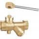1604 Magnetic Lockable Brass Ball Valve DN20 DN25 DN32 Stemhead Square Patterned with Meter Outlet and Built-in Strainer