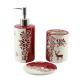 4 Pieces Bathroom Ceramic Accessories Set Red Painted Christmas Theme