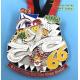 Filling Color Silver Metal Sports Medal Custom School Carnival Wearable With Diamond