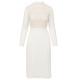 White Cut Out Ladies Lace Dresses With Lantern Sleeves 100% Polyester