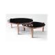 Round Modern Rose Gold Stainless Steel Glass Coffee Table For Living Room