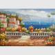 Handmade Mediterranean Landscape Oil Painting Garden Scene Oil Painting for Decor